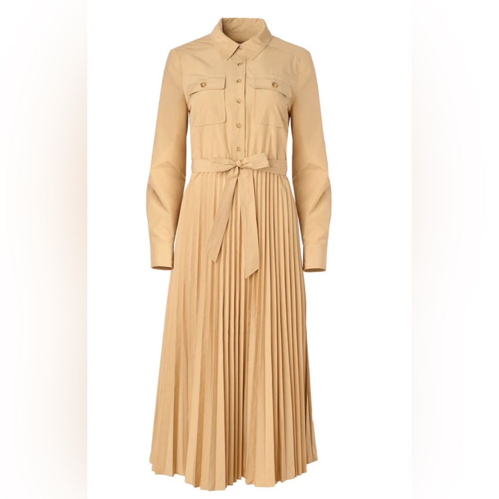 DEREK LAM 10 CROSBY KENZA LONG SLEEVE PLEATED SKIRT DRESS Size 12 - Picture 3 of 6